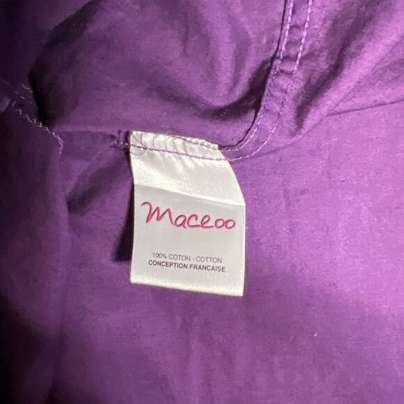 Maceoo Mens Size 5/XL Long Sleeve Button Up Shirt Purple Flip Cuffs - Picture 11 of 12